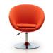 Hopper Orange and Polished Chrome Wool Blend Adjustable Height Chair - Manhattan Comfort AC036-OR