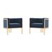 Paramount Royal Blue and Polished Brass Velvet Accent Armchair (Set of 2) - Manhattan Comfort 2-AC053-BL