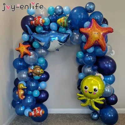 Ballons bleus foncés thème monde...