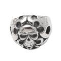 Full Moon Skull,'Men's Sterling Silver Cocktail Ring'