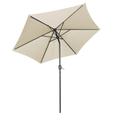 Parasol droit 3m en aluminium écru