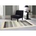 White 60 x 0.8 in Indoor Area Rug - AMER Rugs Blend Striped Hand-Woven Wool Ivory/Area Rug Silk/Wool | 60 W x 0.8 D in | Wayfair BLN4IG0508