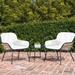 George Oliver Lillard 3 Piece Rattan Seating Group w/ Cushion Synthetic Wicker/All - Weather Wicker/Wicker/Rattan in White | Outdoor Furniture | Wayfair