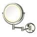 Ebern Designs Akaysia Dual Sided Halo Traditional Lighted Magnifying Mirror Metal | 8.5 H x 13.5 W x 13.5 D in | Wayfair