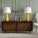 Corrigan Studio® Dearis 26.5" Table Lamp Set Glass/Fabric in Yellow | 26.5 H x 14 W x 14 D in | Wayfair 10F02ABF841B49DB84B891920A03AACD