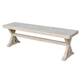 Loon Peak® San Jose Wood Bench Wood in Brown/White | 18 H x 60 W x 15 D in | Wayfair LNPK3983 37121748