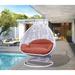 Outdoor Double Hanging Chair White Wicker 2-Person Egg Swing Chair