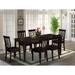 East West Furniture 7 Piece Kitchen Table Set- A Rectangle Dining Table and 6 Dining Room Chairs, Cappuccino (Seat Options)