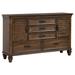 Coaster Furniture Franco 5-drawer Dresser with 2 Louvered Doors Burnished Oak And Weathered Sage