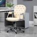 Vinsetto Faux Leather Office Chair Tufted Backrest Swivel Rolling Wheels Task Chair with Height Adjustable Armrests