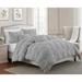 Ophelia & Co. Peavler Microfiber Floral Pintuck 3-Piece Comforter Set Polyester/Polyfill/Microfiber in Gray | Wayfair