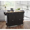 Lark Manor™ Idlewild Kitchen Cart w/ Solid Wood Top Wood in Black | 36 H x 52 W x 18 D in | Wayfair 9F98A785D4694631B518EE2F5950E5CF