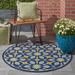 Blue/Navy 48 x 0.25 in Area Rug - Sol 72 Outdoor™ Palermo Geometric Navy/Blue/Gold Area Rug, Polypropylene | 48 W x 0.25 D in | Wayfair