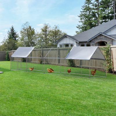 PawHut Chicken Coop Walk-in Enclosure with Cover