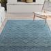 Blue 60 x 0.75 in Area Rug - Mistana™ Kory Geometric Handmade Looped/Hooked Wool Azure Area Rug Wool | 60 W x 0.75 D in | Wayfair