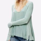 Anthropologie Tops | Cynthia Rowley Long Sleeve Scoop Neck Top Size S | Color: Gray/Green | Size: S