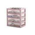 Plastic Storage Drawers Mini Desktop Tower Pink Unit Storage Cabinet Stackable Drawer Box,Multi-Function Storage Caddy Drawers for Desk Bathroom Office, Makeup Accessories, L26 x W18 x H29 cm