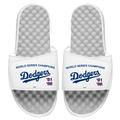 Men's ISlide White Los Angeles Dodgers 1981 & 1988 World Series Champions Throwback Slide Sandals