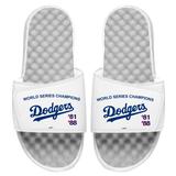 Men's ISlide White Los Angeles Dodgers 1981 & 1988 World Series Champions Throwback Slide Sandals
