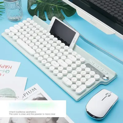 Ensemble clavier et souris sans fil LT500 jeu de clavier Punk muet Rechargeable pour PC de bureau
