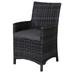Outdoor Patio Furniture Dining Chairs Durable Rattan Wicker - Set of 2 - 24-In x 28-In