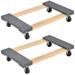 2PCS Furniture Dolly Moving Carrier 1000lbs Capacity 30"A-18" - 30" x 18" x 6" (L x W x H)