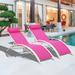 Pink Outdoor Patio Chaise Lounge Chair Recliner with 5-Level Adjustable Backrest 2 PCS - 71*20*37in