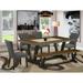 East West Furniture Dining Set- a Dining Table and Dark Gotham Linen Fabric Chairs, Black(Pieces Options)