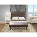 2 Piece Full Size Bed Set - Full Size Bed Brown Headboard with 1 Night Stand - Black Finish Legs(End Table Finish Options)