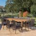 Lambert Outdoor Wicker Wood Expandable Rectangle Dining Set by Christopher Knight Home