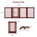 Kinpaw Wide Dog Gate 360 Degree Freestanding Wooden Kennel, Foldable Pet Gate with 2Pcs Support Feet Panels for Stairs
