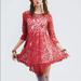 Free People Dresses | Floral Mesh Lace Dress Size 6 | Color: Red | Size: 6