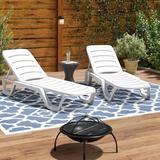 Arlmont & Co. Karenda 74" Reclining Single Chaise Plastic in White | 34 H x 27 W x 74 D in | Outdoor Furniture | Wayfair
