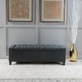 Willa Arlo™ Interiors Ching Flip Top Storage Bench Wood/Upholstered/Cotton in Gray | 17 H x 51 W x 17.43 D in | Wayfair HOHM1574 34037952