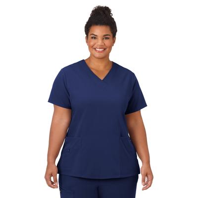 Plus Size Women's Jockey Scrubs Women's Favorite V-Neck Top by Jockey Encompass Scrubs in New Navy (Size L(14-16))