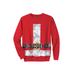 Men's Big & Tall Graphic Fleece Sweatshirt by KingSize in Santa Suit (Size XL)