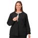 Plus Size Women's Jockey Scrubs Women's Snap to it Warm-Up Jacket by Jockey Encompass Scrubs in Black (Size 2X(20W-22W))