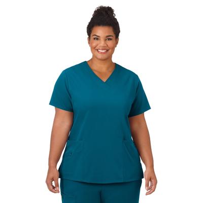 Plus Size Women's Jockey Scrubs Women's Favorite V-Neck Top by Jockey Encompass Scrubs in Caribbean (Size L(14-16))