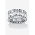 Women's Platinum over Sterling Silver Cubic Zirconia Eternity Bridal Ring by PalmBeach Jewelry in Cubic Zirconia (Size 12)