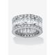 Women's Platinum over Sterling Silver Cubic Zirconia Eternity Bridal Ring by PalmBeach Jewelry in Cubic Zirconia (Size 12)