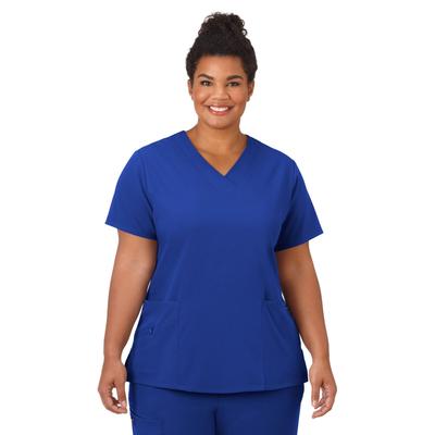 Plus Size Women's Jockey Scrubs Women's Favorite V-Neck Top by Jockey Encompass Scrubs in Royal (Size 2X(20W-22W))