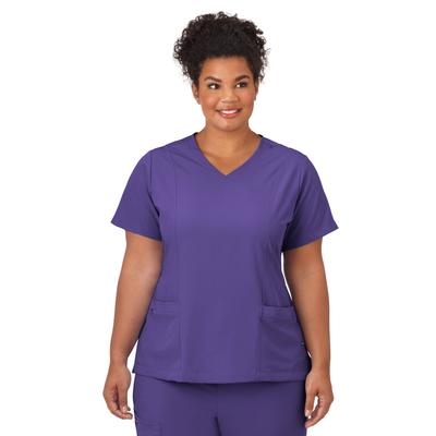 Plus Size Women's Jockey Scrubs Women's Mock Wrap Top by Jockey Encompass Scrubs in Purple (Size M(10-12))