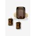 Women's Yellow Gold-Plated Genuine Smoky Quartz Ring and Earring Set by PalmBeach Jewelry in Gold (Size 6)