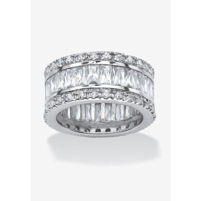Women's Platinum over Sterling Silver Cubic Zirconia Eternity Bridal Ring by PalmBeach Jewelry in Cubic Zirconia (Size 10)