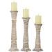 Juniper + Ivory Set of 3 12 In. 15 In., 18 In. Traditional Candle Holder Brown Mango Wood - Juniper + Ivory 51327