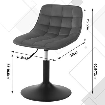 1x Barhocker aus Samt 360° Drehstuhl mit Lehne verstellbarer Sitzhocker Stuhl Arbeitshocker Image