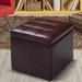 Ottoman Pouffe Storage Box Lounge Seat Footstools - Brown