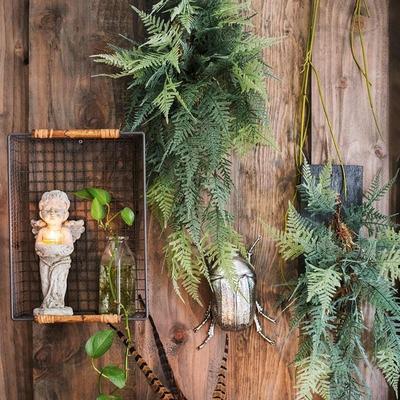 RusticReach Artificial Asparagus Setaceus on Wood Board Hanging Decoration