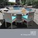 Florence 60 Inch Outdoor Patio Dining Table with 6 Armless Chairs