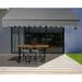 ALEKO Motorized 12'x10' Black Frame Retractable Home Patio Canopy Awning Grey